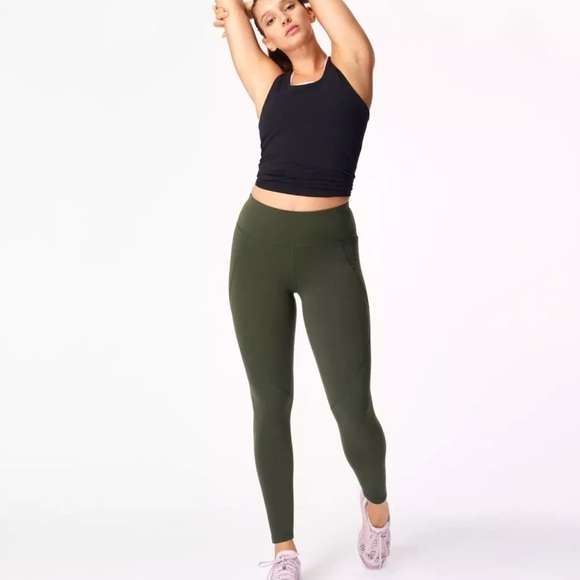 Sweaty Betty The Power Full Length Dark Forest Green Workout Leggings Size XXS - Picture 1 of 10